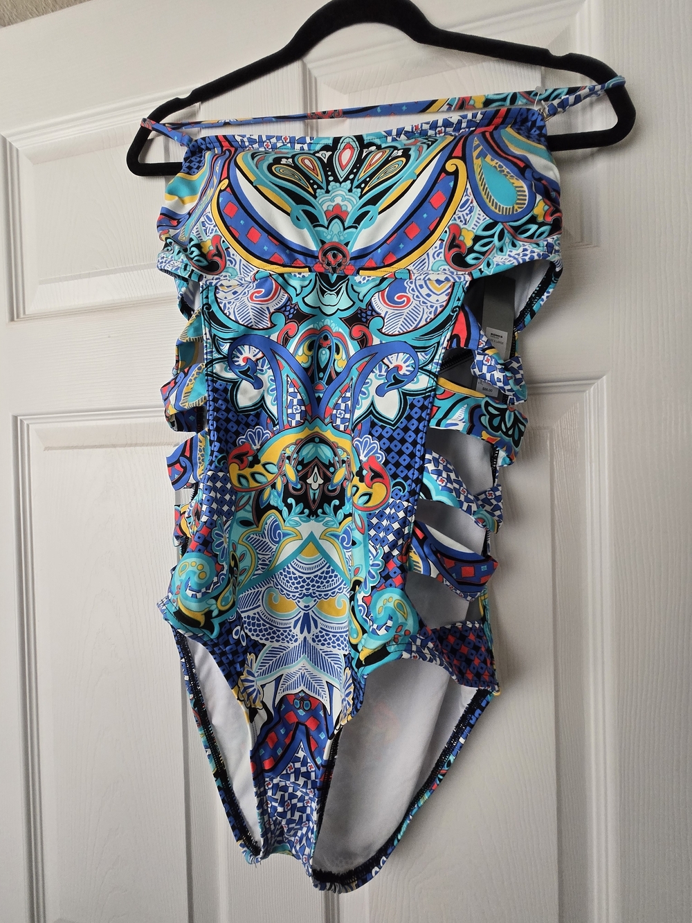 Apt. 9 Blue Multi-Color Cutout One-Piece Swimsuit